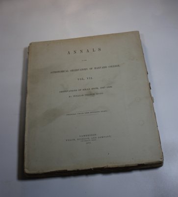 ANNALS  vol VII Observations of solar spots 1847-1849